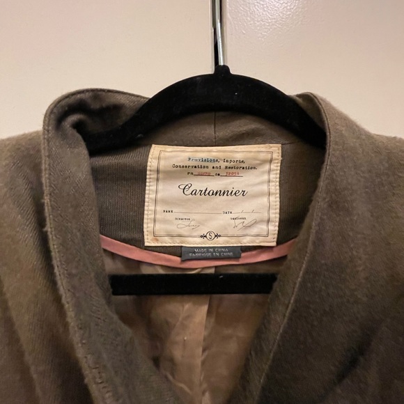 Anthropologie-Cartonnier Olive Green Jacket - Picture 4 of 5